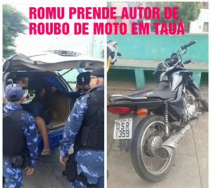 ROMU recupera motocicleta tomada de assalto em Tauá e prende o assaltante