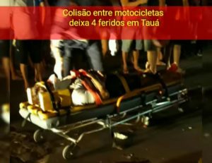 Colisão entre duas motocicletas deixa 4 feridos em Tauá