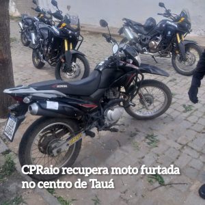 CPRaio recupera moto furtada no centro de Tauá